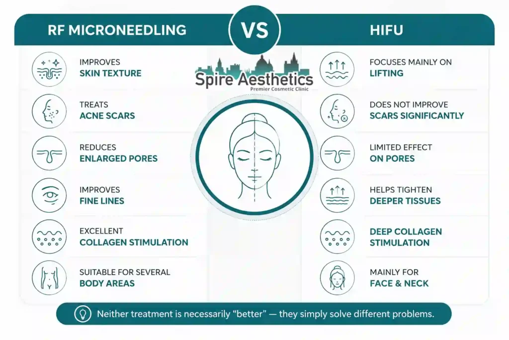 RF Microneedling vs HIFU: Which Treatment Gives Better Results Small Heath?